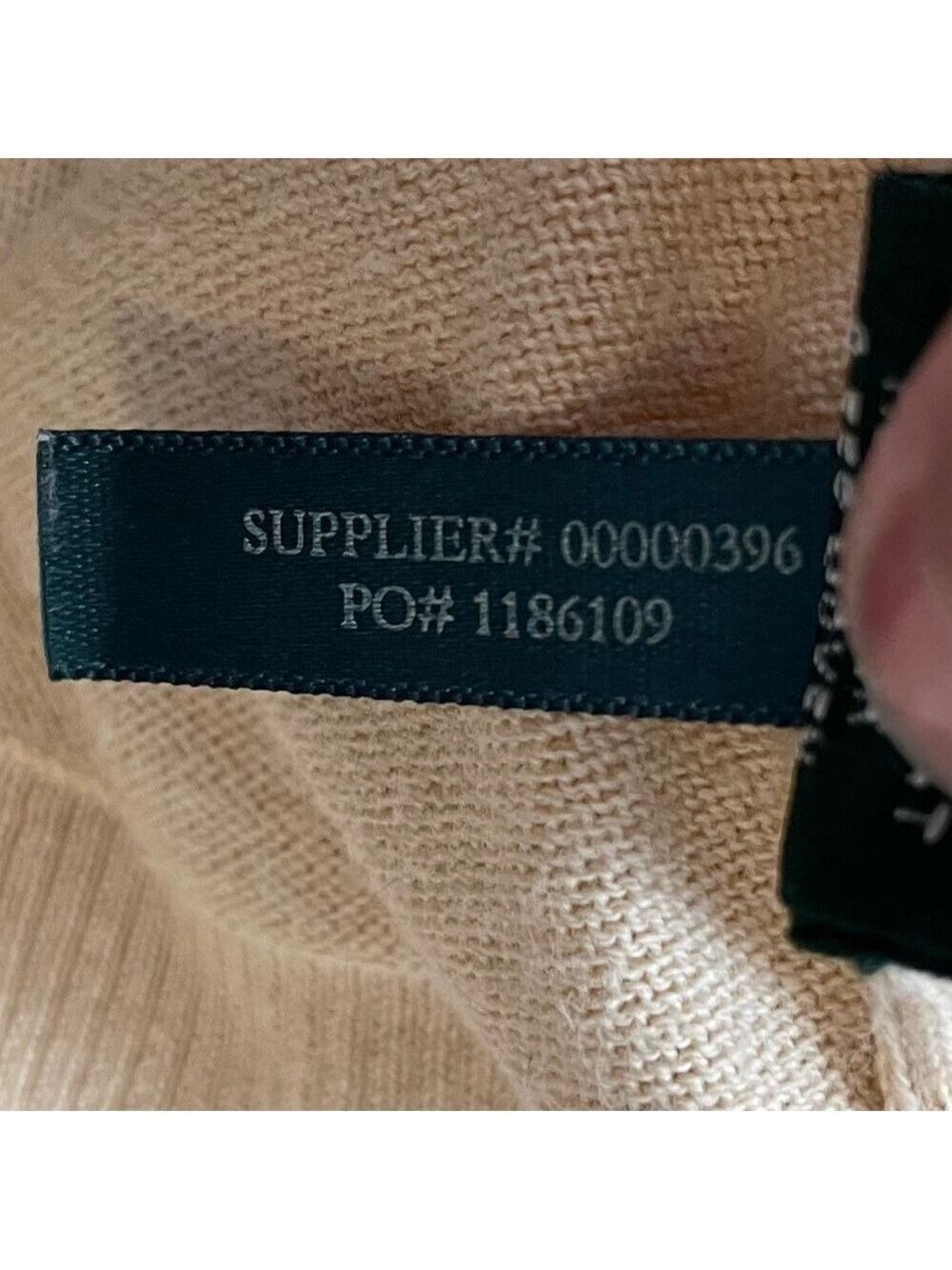 Lauren Ralph Lauren Beige Cotton V-Neck Logo Cardigan Sweater Women’s Size Small - Picture 14 of 15